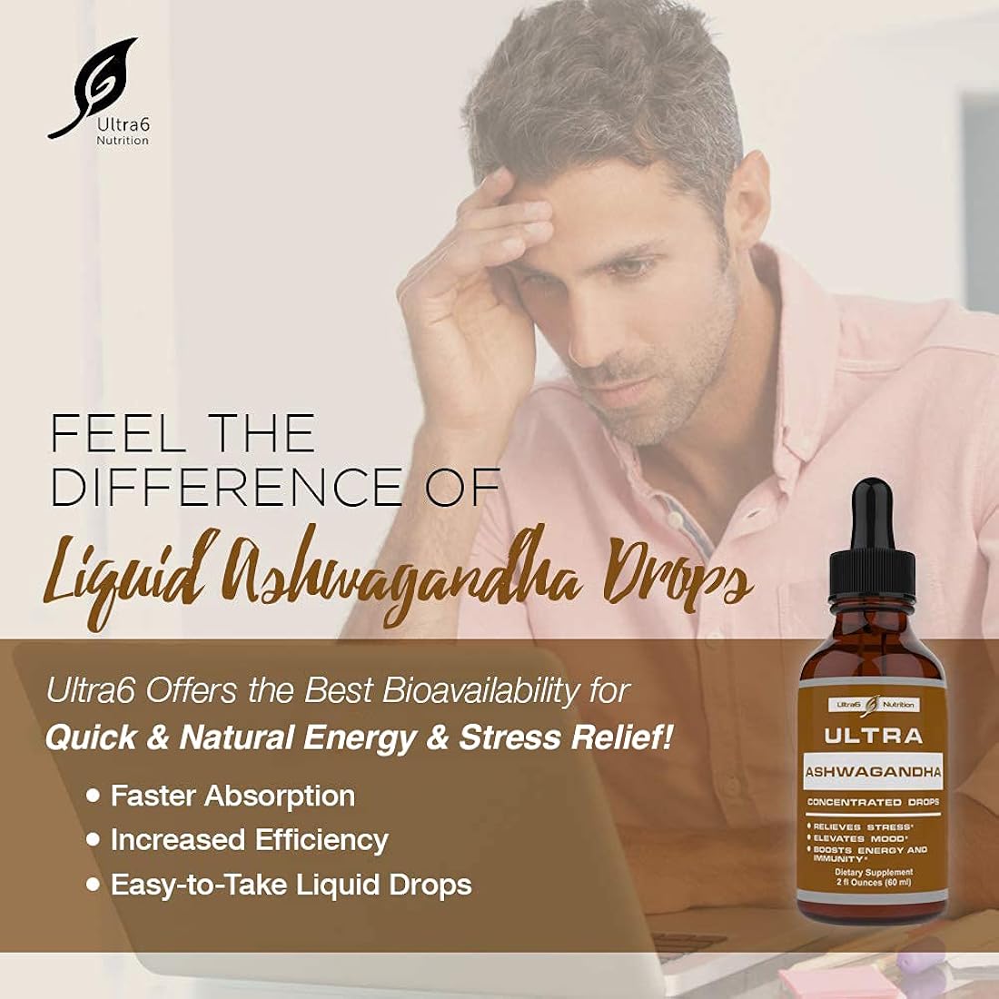 Suplemento Gotas de Ashwagandha Extracto de Ashwagandha 60ml