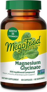MegaFood Magnesio Glicinato 500mg - Suplemento Calmante 120 Cápsulas