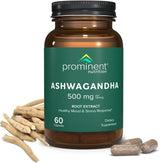 Suplemento de Ashwagandha Prominent - 500 mg, 60 cápsulas veganas