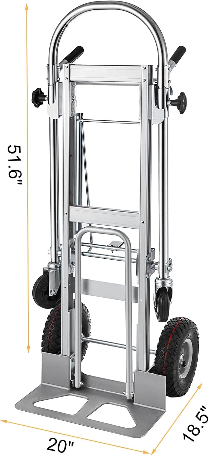 Carretilla 3 en 1, capacidad 1000 lbs, construcción duradera