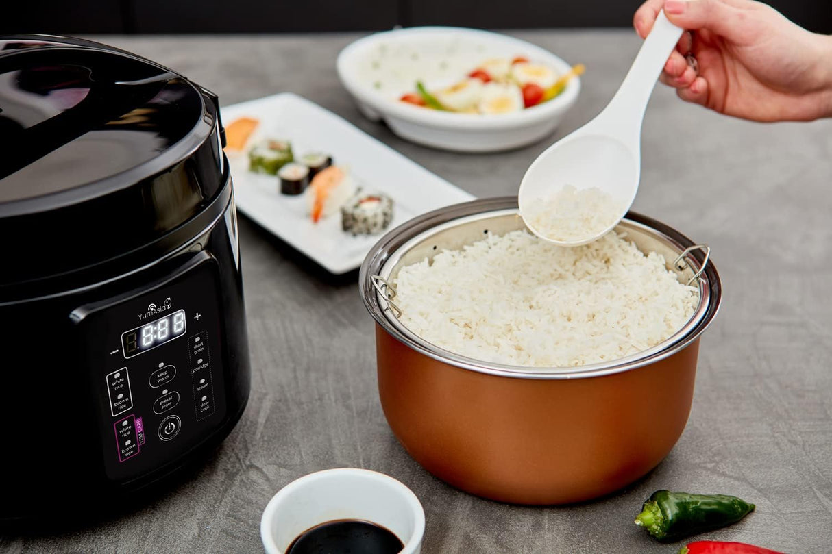 Arrocera Yum Asia Kumo, 5.5 tazas, cerámica, 5 funciones