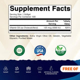 Vitamatic Vitamina D3 5000 IU 125mcg, 500 cápsulas