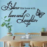 Vinilo Decorativo Bless This Home - Frases Inspiradoras
