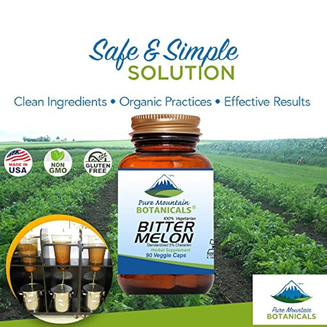 Melón Amargo cápsulas – 90 Kosher vegetariano Caps – 500 mg