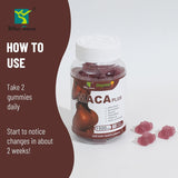 Maca Plus Gummies, 1500mg, Potenciador de glúteos, 60 unidades