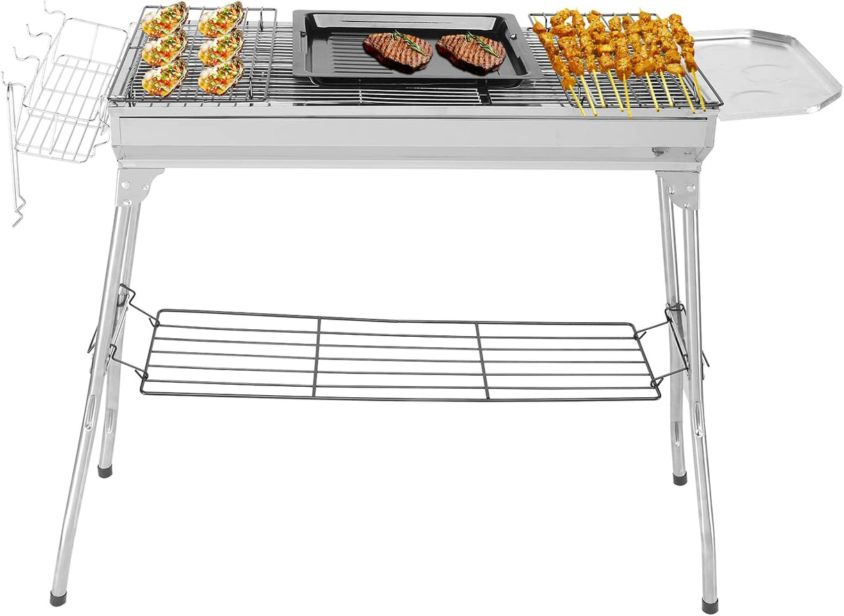 Parrilla de Acero Inoxidable, Grill Plegable y Portátil 39.3