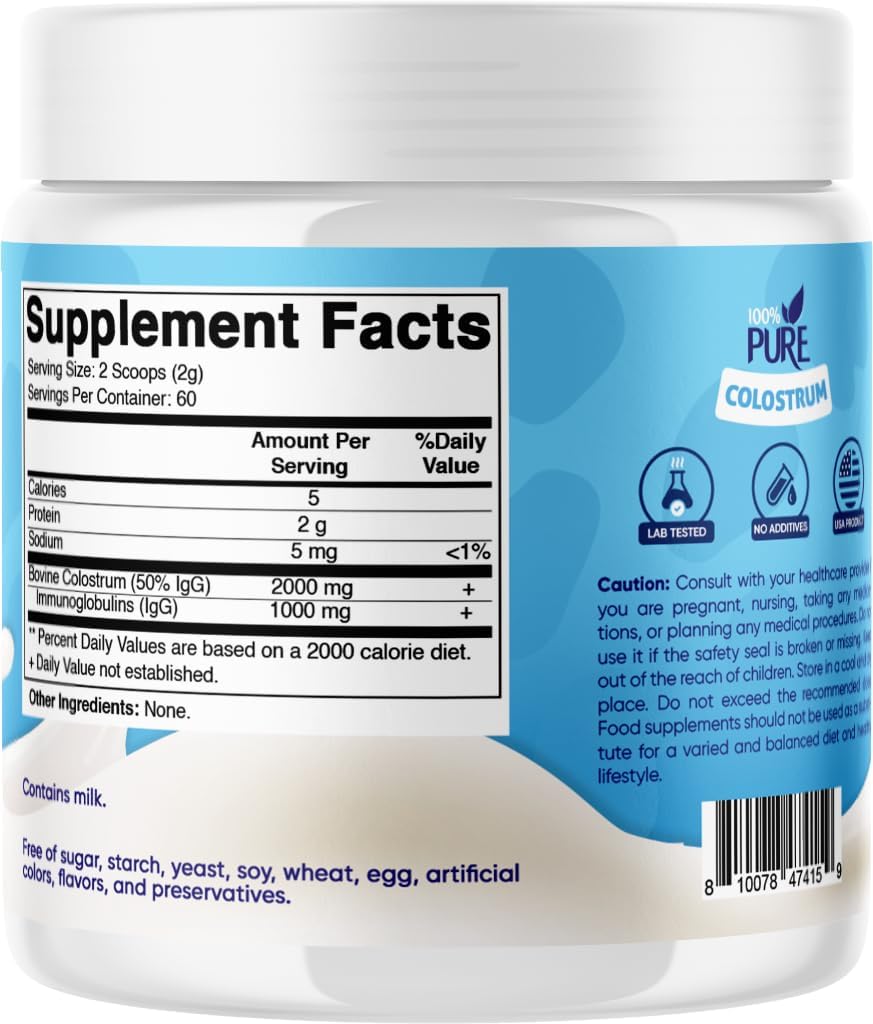 Vitamatic Polvo de Calostro Bovino 50% IgG - 60 Porciones