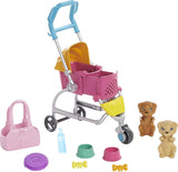 Barbie Perro Paseo Set con Muñeca y Accesorios