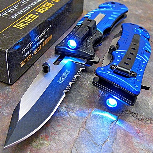 Navaja de bolsillo con LED táctico de rescate