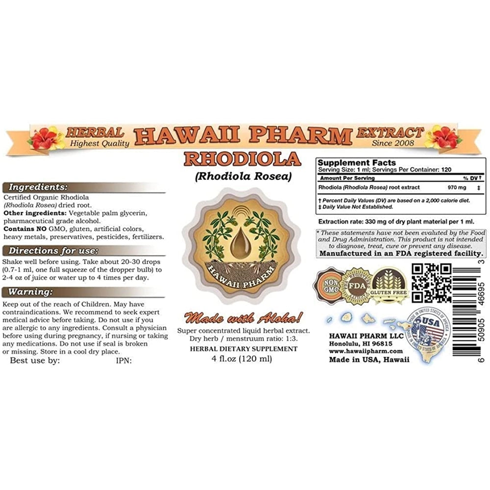 Suplemento Extracto líquido de Rhodiola  orgánica  2x2 oz