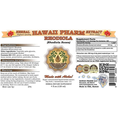Suplemento Extracto líquido de Rhodiola  orgánica  2x2 oz