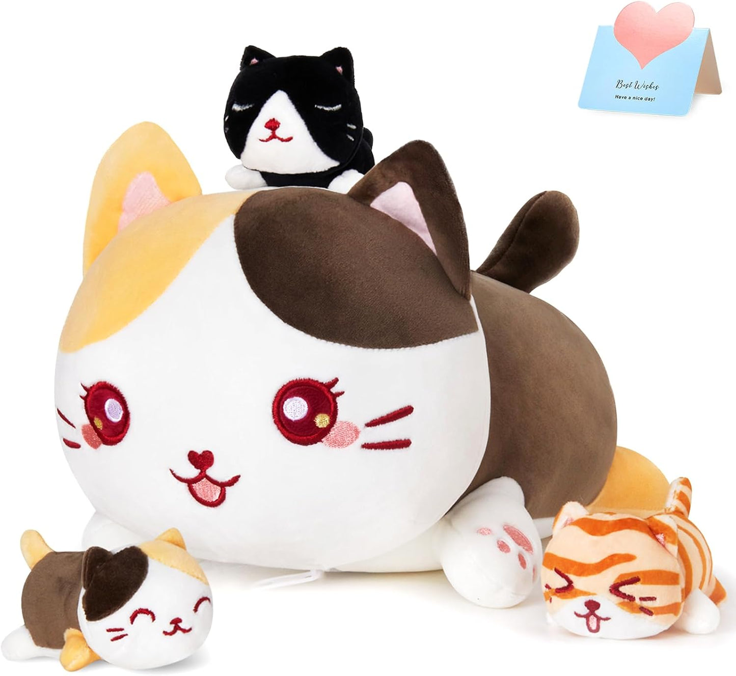 Conjunto de Juguetes de Peluche Athoinsu, Gato y Gatito 15