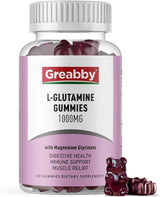 L Glutamina 1000mg Gummies - Apoyo muscular e inmunológico, Vegan, 60u