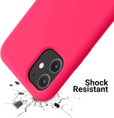 OTOFLY Funda de silicona suave diseñada para iPhone 11, [protección contra caídas de grado militar] [forro de microfibra antiarañazos] Funda protectora a prueba de golpes, funda delgada de 6.1 pulgadas, rosa neón