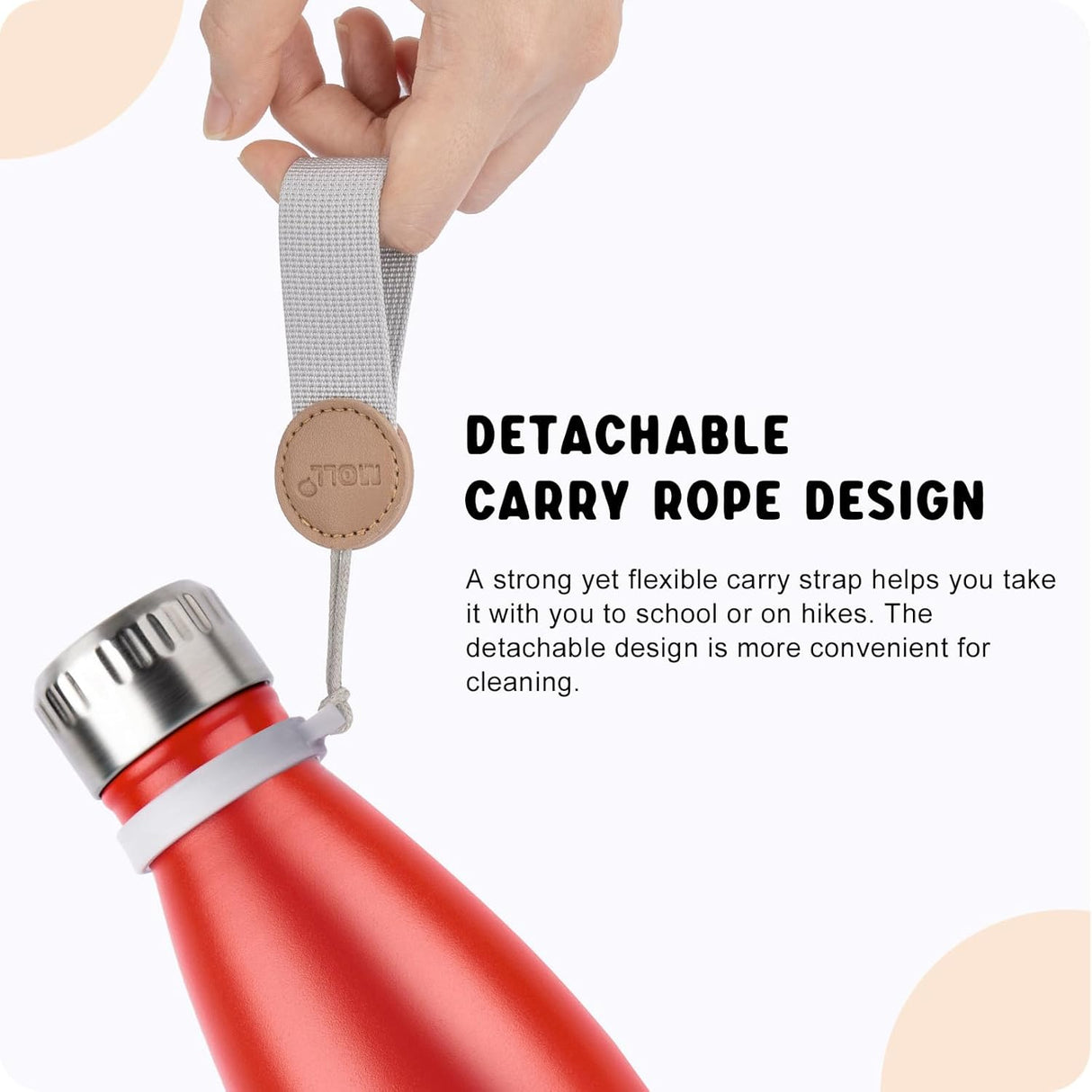 Botella de agua 12 oz acero inoxidable, a prueba de fugas, BPA-Free