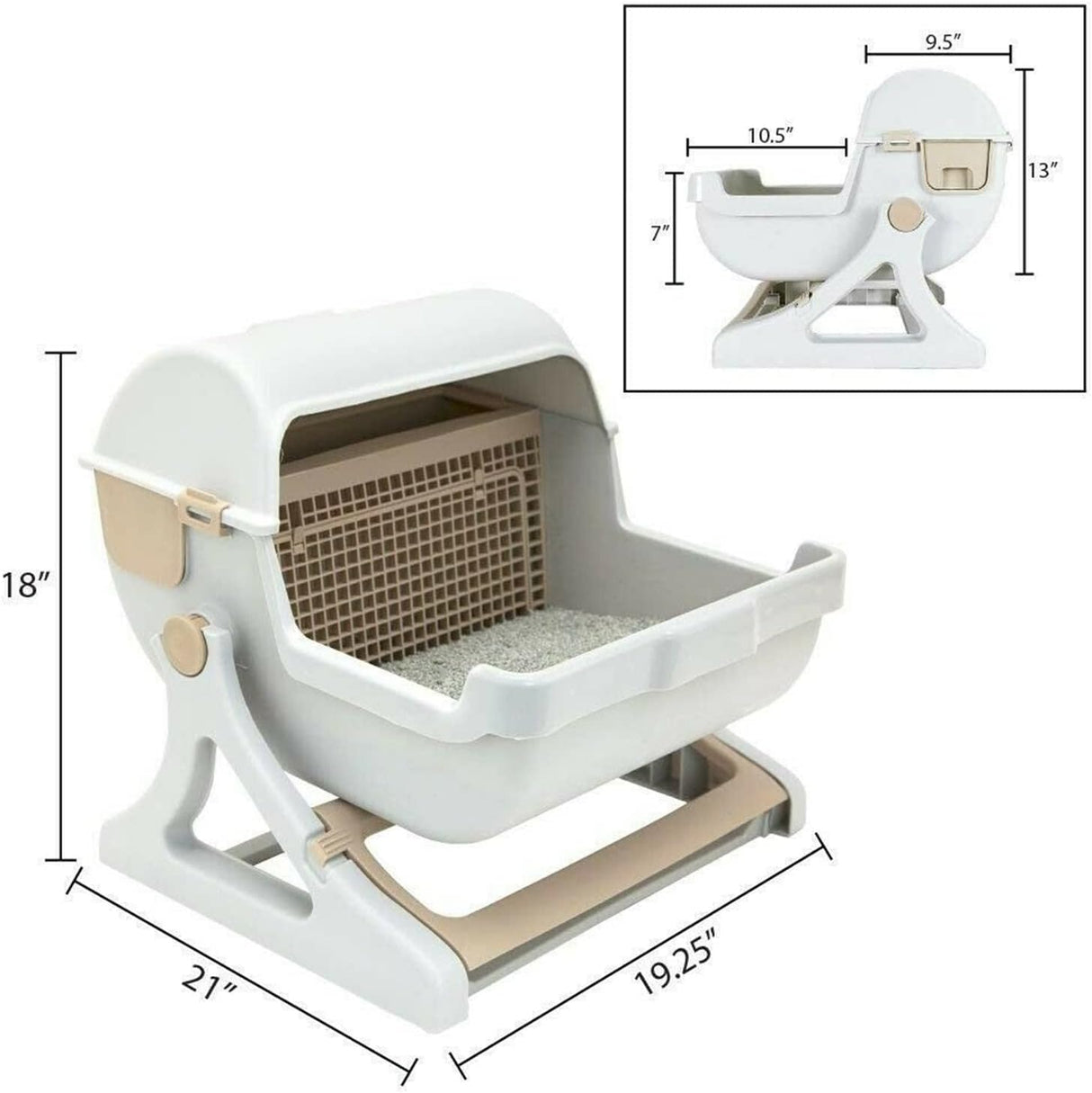 Caja de arena automática para gatos - Kit de limpieza rápida