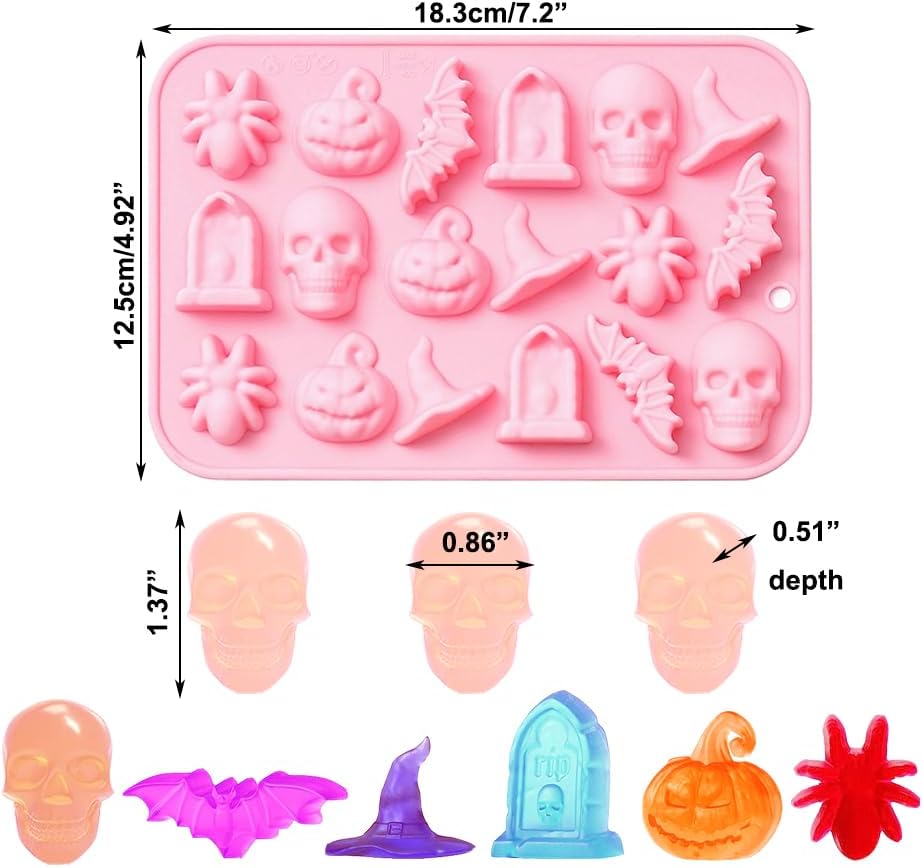 Molde de Silicona Halloween para Chocolate - 2 Piezas - Diseño Variado