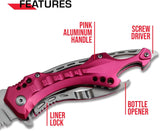Cuchillo táctico EDC TF-705 con abrebotellas y punzón de vidrio