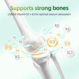 Suplemento Vitamina D3 K2 10000 IU + K2 200 mcg 90 cápsulas