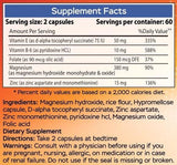 Suplemento Magnesio, zinc y vitaminas B6, B9, ácido fólico