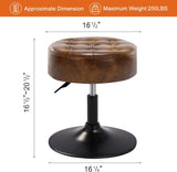 Taburete de Maquillaje de Cuero Sintético, Estilo Mid-Century