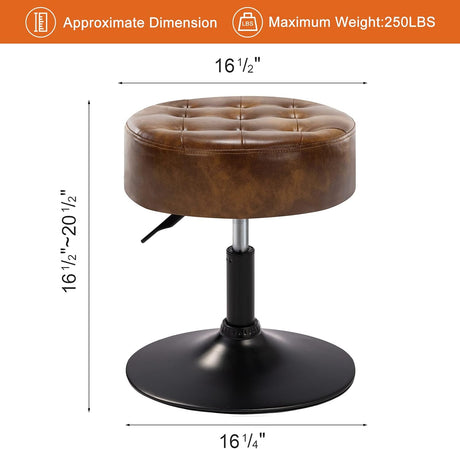 Taburete de Maquillaje de Cuero Sintético, Estilo Mid-Century