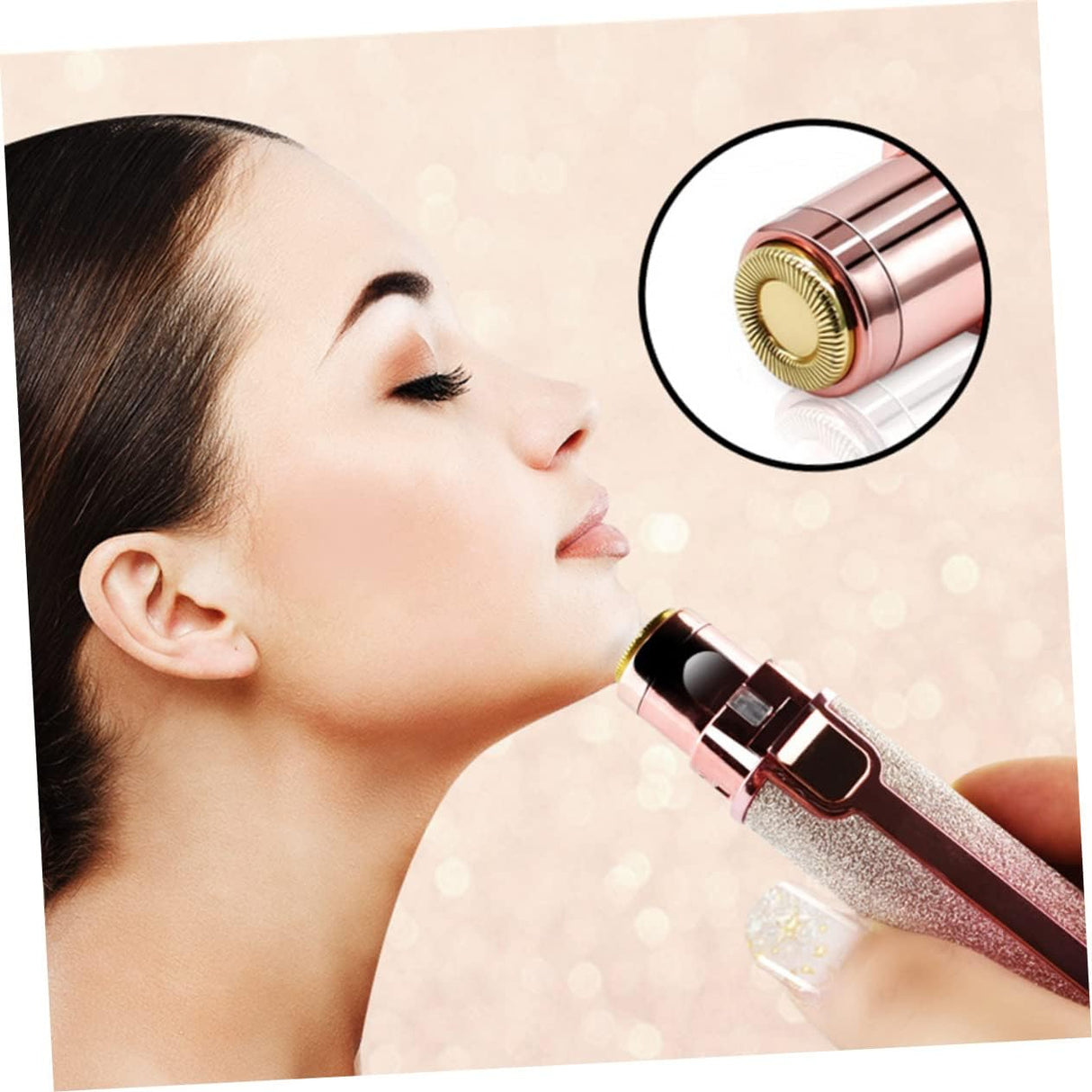 Depiladora eléctrica facial y recortadora de cejas USB