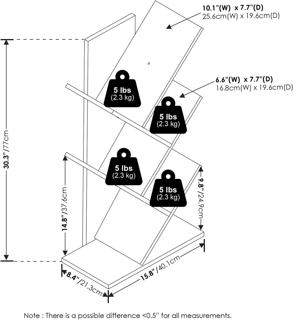 Estantería de árbol de 5 niveles, modelo Furinno