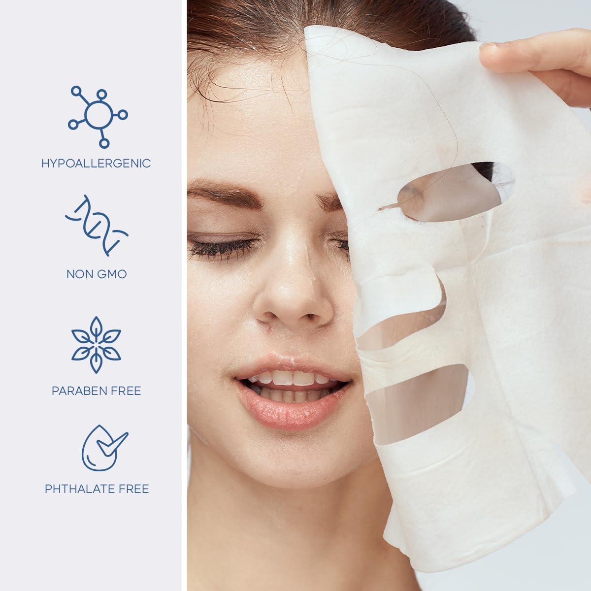 Máscara Facial de Ácido Hialurónico y Colágeno  Hidratante
