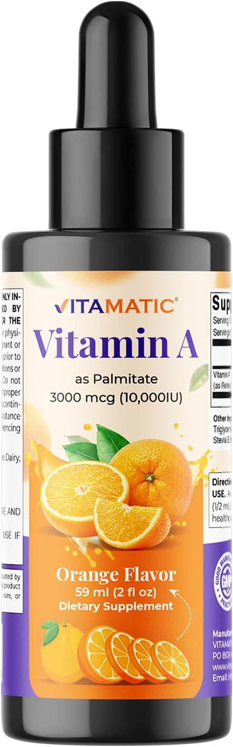 Vitamatic Vitamin A Líquido Sin Azúcar 10,000 IU 2 oz