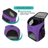 Mochila de transporte para gatos correa de seguridad lila