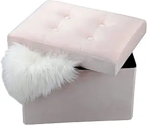 Ottomán de almacenamiento plegable con reposapiés moderno