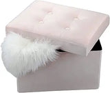 Ottomán de almacenamiento plegable con reposapiés moderno