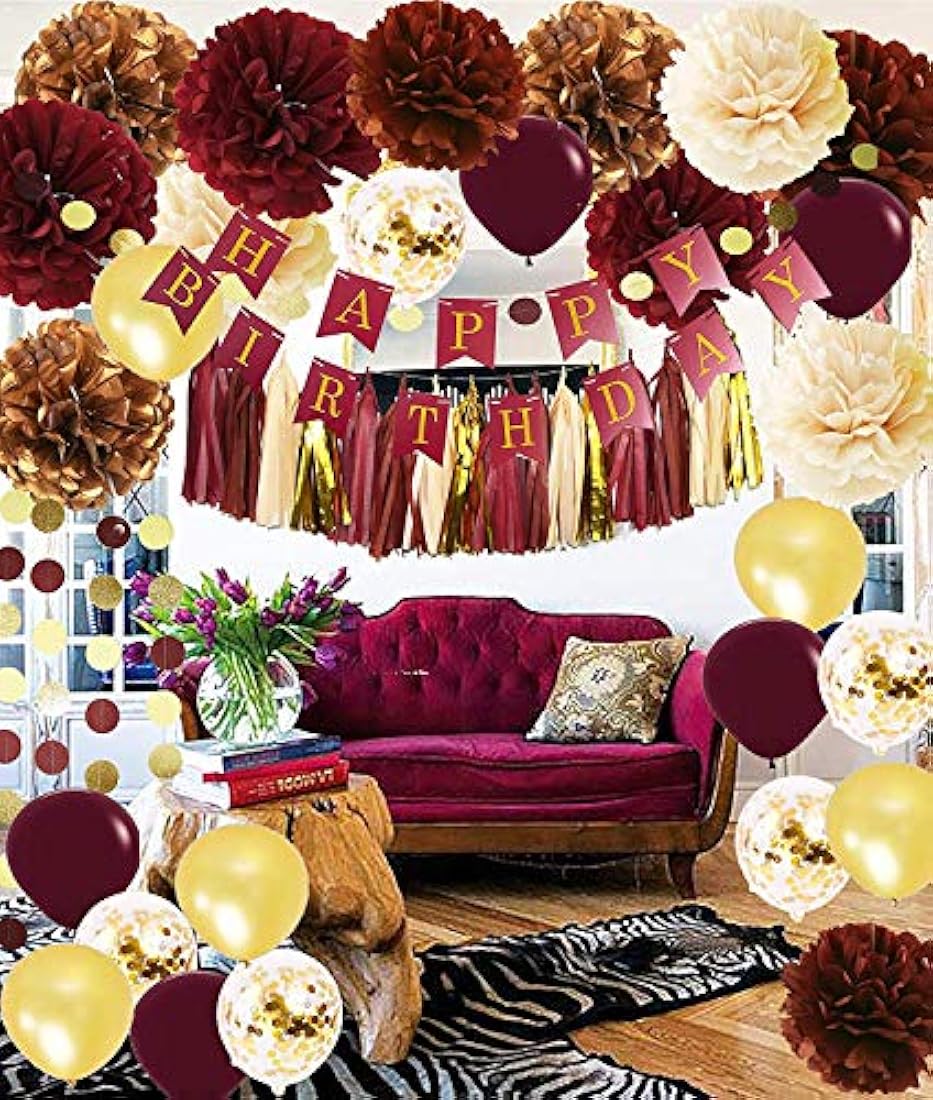 Vino Borgoña Champagne Oro Cumpleaños Decoraciones Mujer