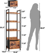 Estantería Furologee 5 Niveles con Cajón, Madera y Metal