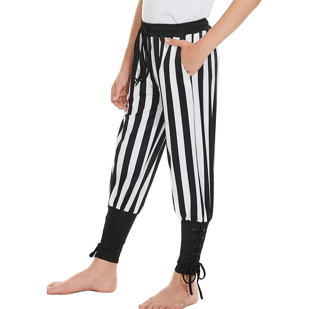 Pantalón de pirata con bandas de tobillo para niños 8-10T