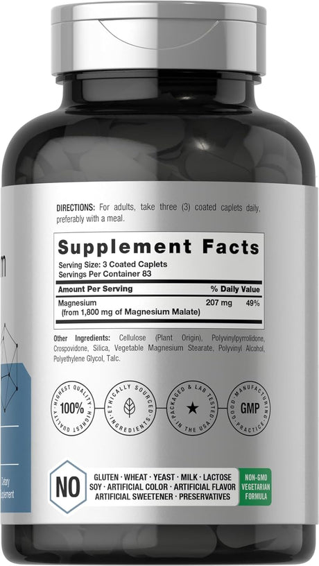 Horbäach Magnesio Malato 1800mg 250 Cápsulas Vegetarianas