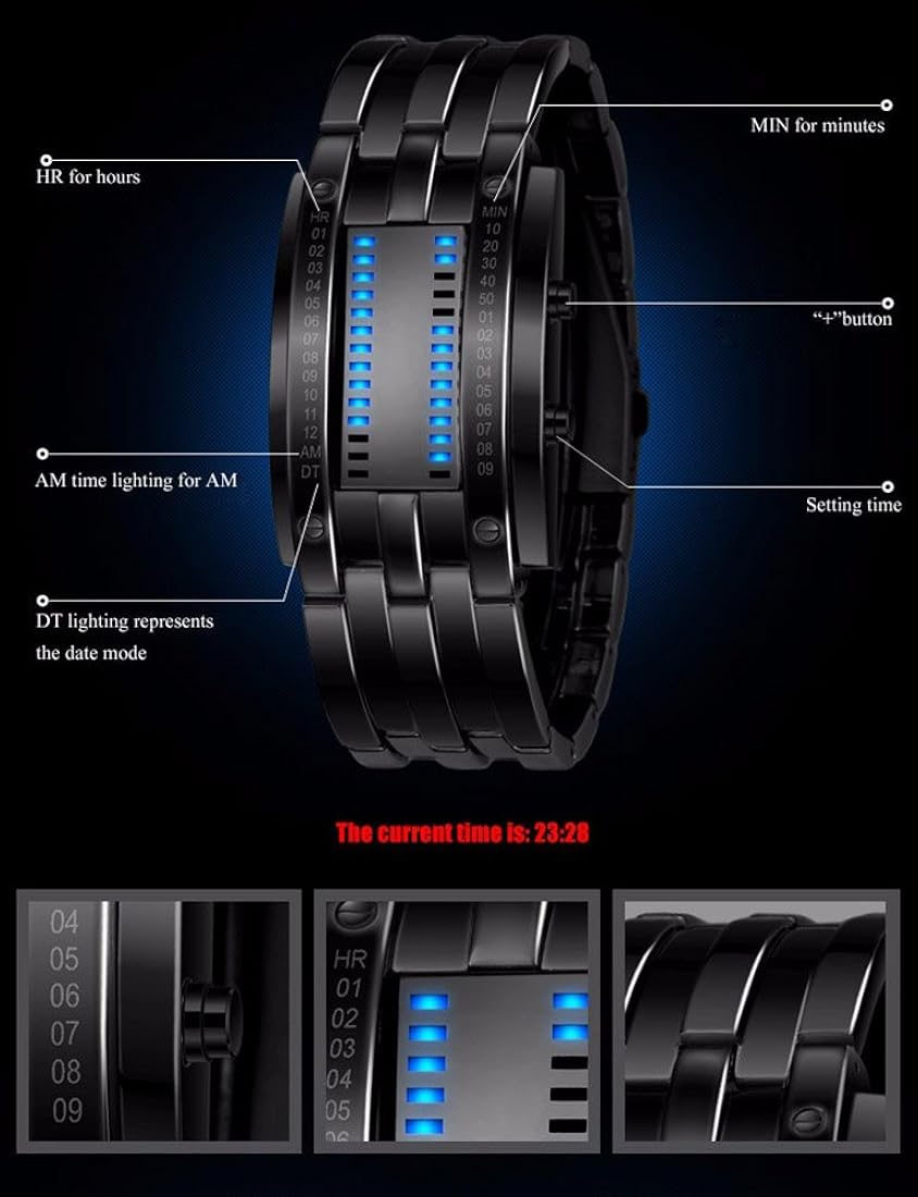 Reloj digital resistente al agua para hombre LED