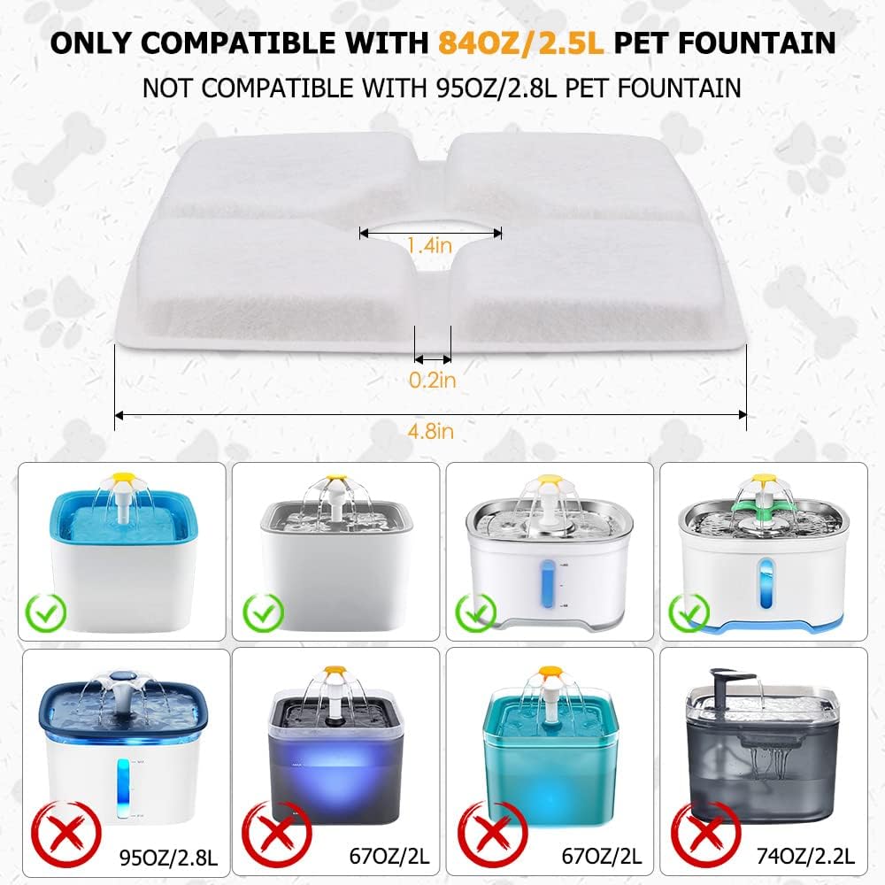 Filtros Comsmart para Fuente de Agua para Mascotas, 12 Pzs
