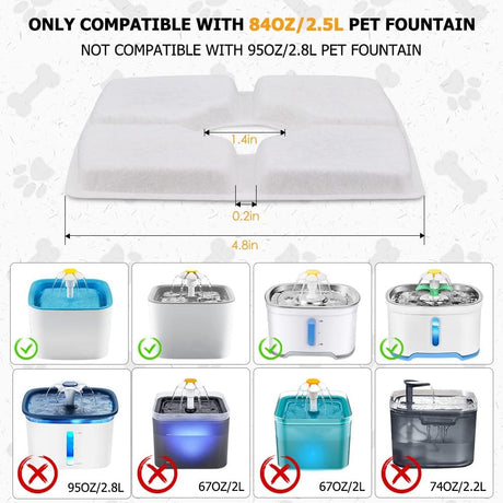 Filtros Comsmart para Fuente de Agua para Mascotas, 12 Pzs