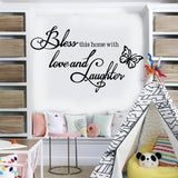 Vinilo Decorativo Bless This Home - Frases Inspiradoras