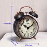 Reloj despertador retro a pilas con campanas dobles, modelo 4