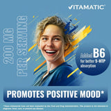 Vitamatic 5-HTP 200mg con B6 - 240 Cápsulas Vegetarianas