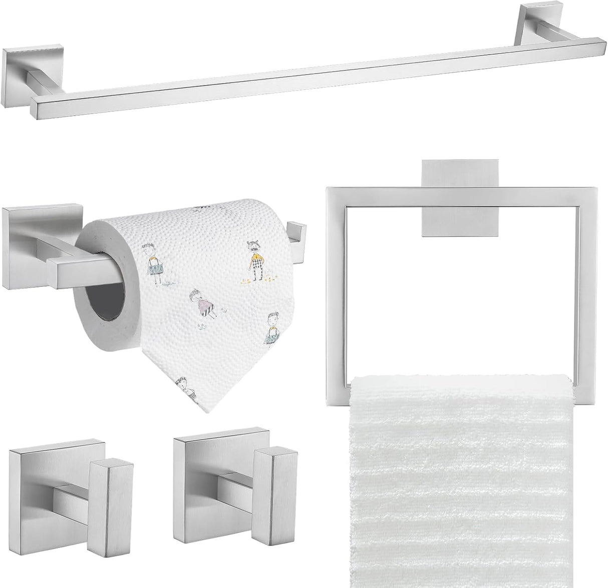 Juego de Accesorios de Baño Montados en Pared SUS304 5 Piezas