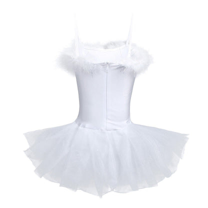 Tutu Dress Disfraz con guantes Pinza de pelo Blanco 5-6