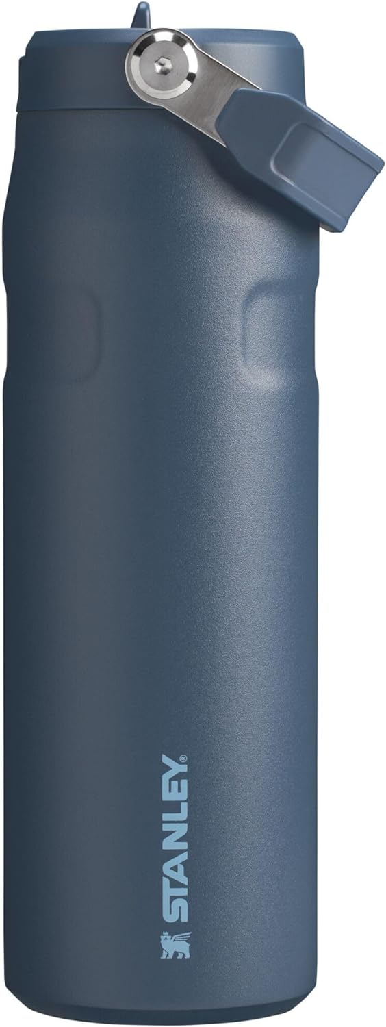 Botella de agua con pajilla abatible 2.0, acero inoxidable aislado sin BPA