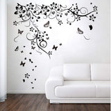 Vinilo Decorativo Floral Mariposa Runtoo para Paredes