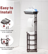 Soporte de papel higiénico con estante para baño, Mega Rolls