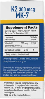 Vitamin K2 MK-7 Superior Source, 300 mcg, 60 tablet