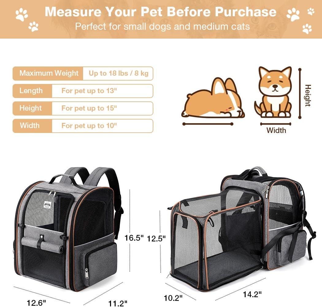 Mochila expandible para perros gatos medianos para viajes